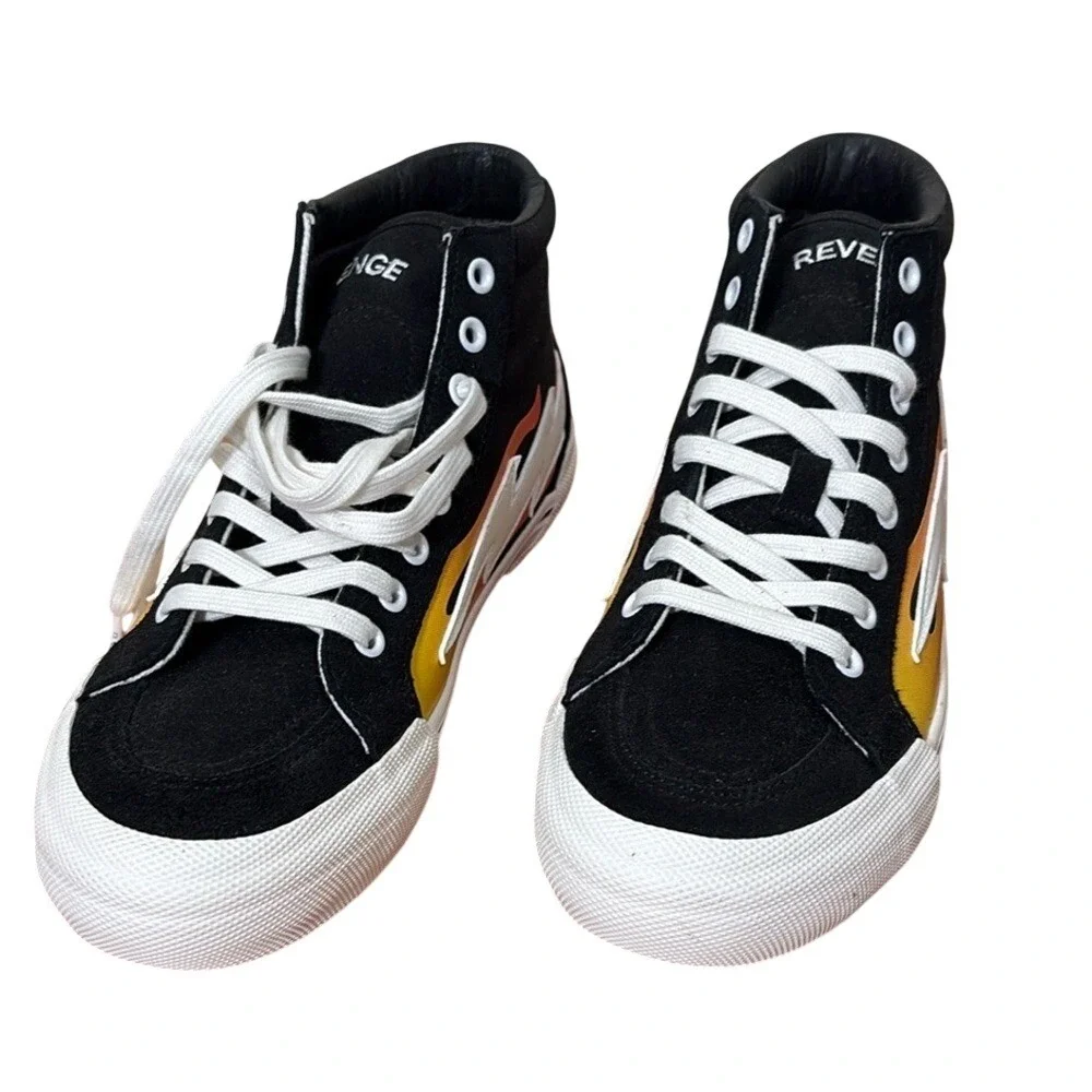 Revenge x Storm Vol 2 High Top‎ Black Flame Lightning Bolt Sneakers Men's 8 NWOB